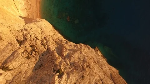 Large cliff in greece on the island Stock Footage 126615292