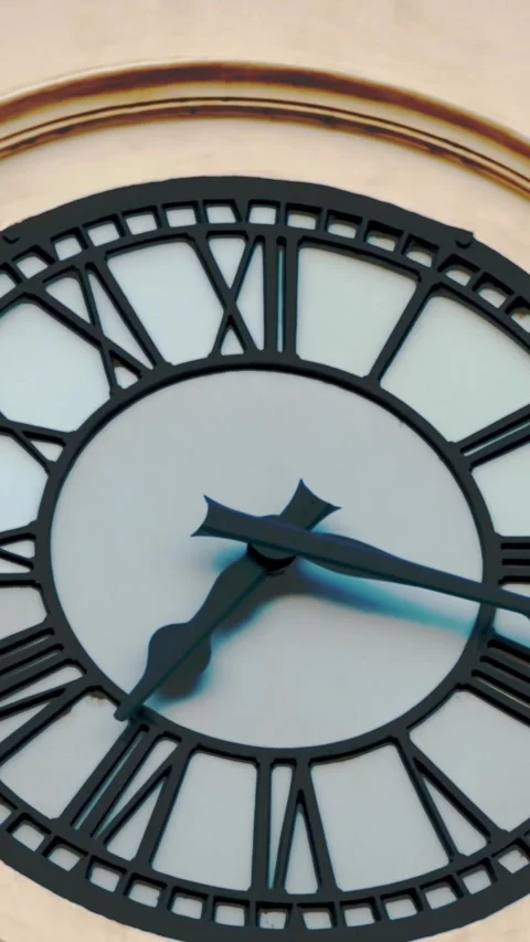 Large clock on the building. Stock Footage 315944689