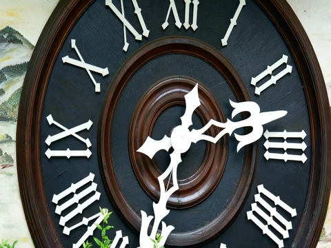 Large clock with Roman numerals Stock Footage 78029153