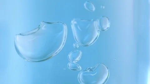 Large closeup Bubbles moving around in water, slow motion Stock Footage 92801995