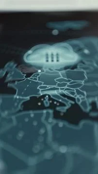 Large cloud containing three server bars floats 库存照片
