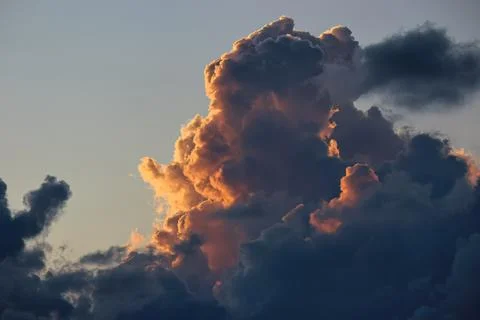 Large Cloud at Sunset Stock Photos