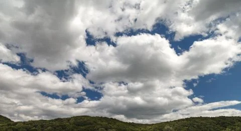 Large clouds in the blue sky Fotos Stock