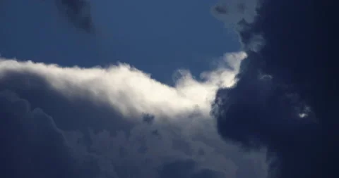Large Clouds Looming In Sky Stock Footage 135416836