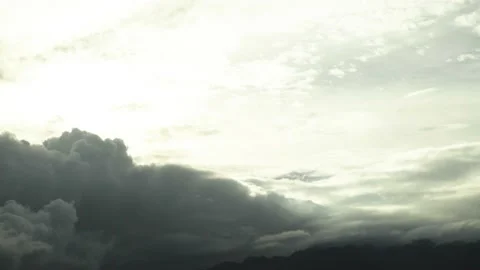 Large cloudy obscured the sunlight over the mountain indicating, rain is coming Stock Footage 198799512