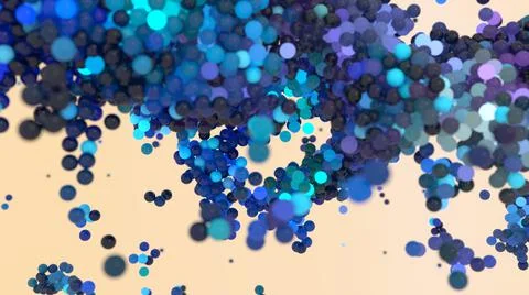 Large cluster of blue glowing spheres in abstract space Stock Illustration