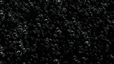 A large cluster of moving bubbles. Animation of sparkling water or champagne. Stock Footage 115973668
