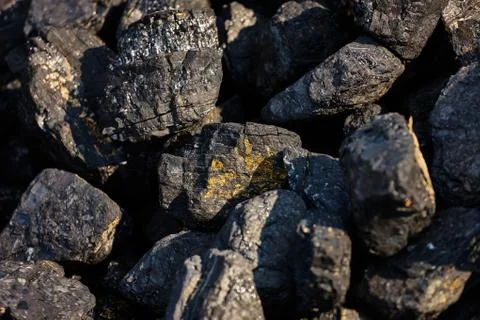 Large coal lumps Stock Photos