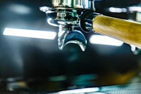 Large coffee machine for making coffee in the bar Stock Photos