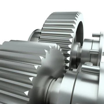 Large cog wheels in gearbox Stockillustratie
