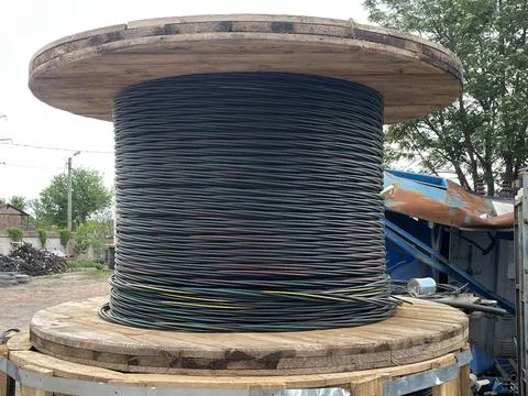 Large Coil of Electrical Cable for Building Electrification Stock Photos