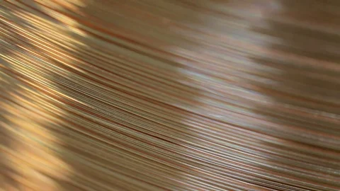 With a large coil take off the copper cable Stock Footage 76951107