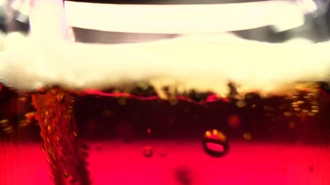 Large cola bubbles in a glass with a straw. abstraction Vídeos de archivo 84042064