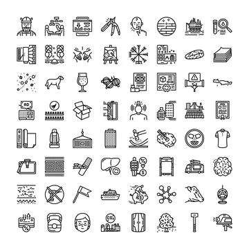 Large collection of diverse concept line icons イラスト素材