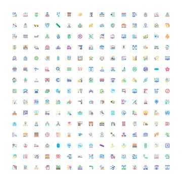 Large collection of diverse flat design icons Stockillustratie