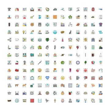 Large collection of diverse flat design icon set イラスト素材