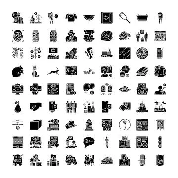 Large collection of diverse glyph icon set イラスト素材