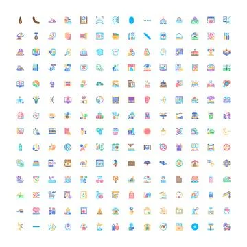 Large collection of diverse graphic user interface icons Stock Illustration