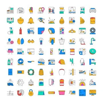 Large collection of diverse icon set concepts Illustrazione stock