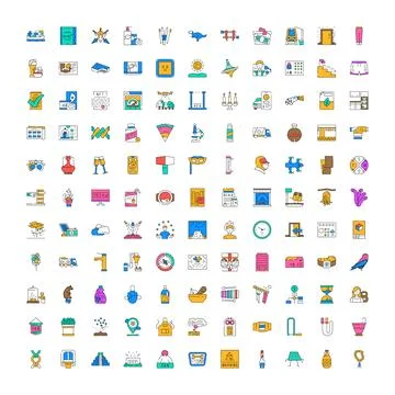Large collection of diverse objects and tools icons 스톡 일러스트