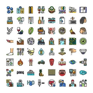 Large collection of diverse outline icon set イラスト素材