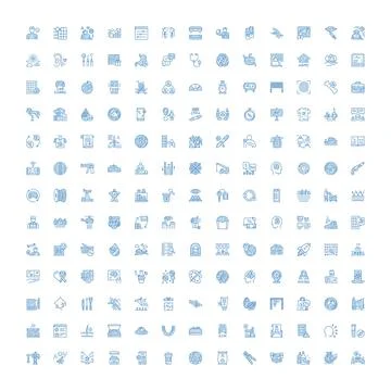 Large collection of diverse outline linear icons 스톡 일러스트