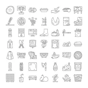 Large collection of diverse outline vector icons Illustrazione stock