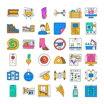Large collection of diverse outline vector icons 스톡 일러스트