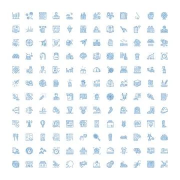 Large collection of diverse outline web icons 스톡 일러스트