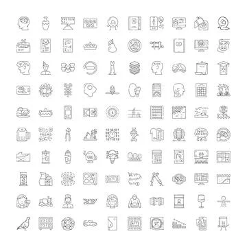 Large collection of diverse outline web icons and symbols Illustrazione stock