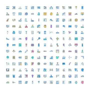 Large collection of diverse outline web icons イラスト素材