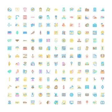 Large collection of diverse outline web icons イラスト素材