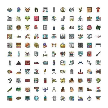 Large collection of diverse outline web icon set Stockillustratie