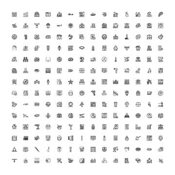 Large collection of diverse outline web icons Stockillustratie
