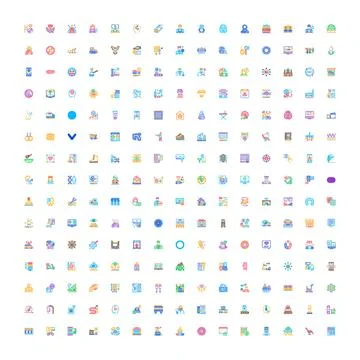 Large collection of diverse pixel perfect icons Illustrazione stock