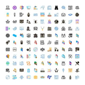 Large collection of diverse theme vector icons Stock Illustration