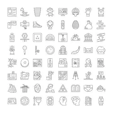 Large collection of diverse thin line web icons Stock Illustration