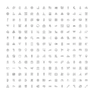 Large collection of diverse thin line web icons 스톡 일러스트
