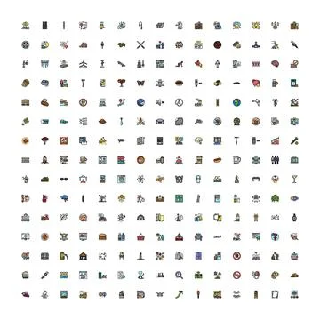 Large collection of diverse user interface icons bundle 스톡 일러스트