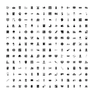 Large collection of glyph icons for web design Stockillustratie