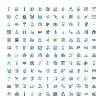 Large collection of hand drawn sketch doodle icons イラスト素材