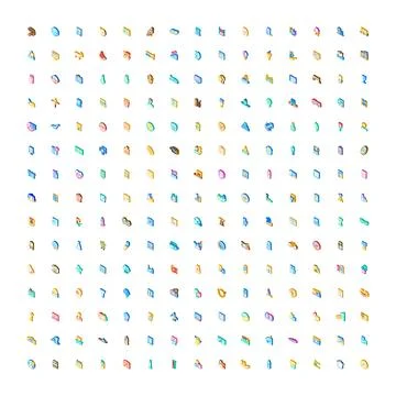 Large collection isometric 3d application interface icons Illustrazione stock
