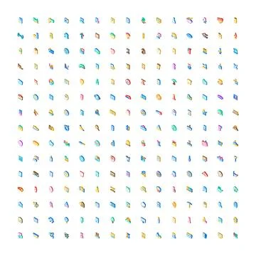Large collection isometric vector icons different concepts Stock Illustration