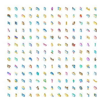 Large collection of isometric web application icons イラスト素材
