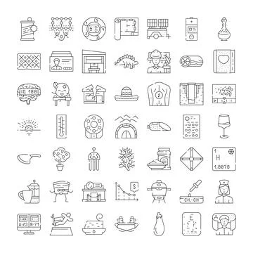 Large collection of line icons vector set Stock Illustration