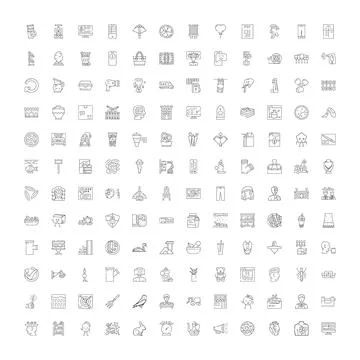Large collection of line icons for web and mobile Stock Illustration