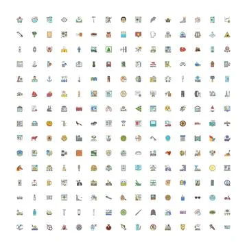 Large collection of web and mobile interface icons Stock Illustration