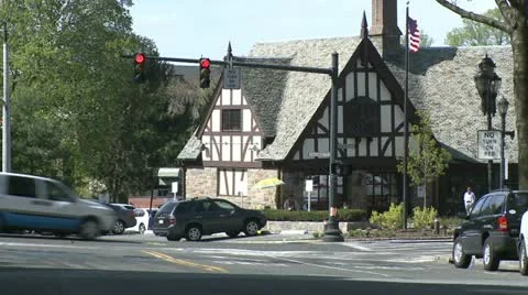 Large colonial style building (2 of 3) Stock Footage 19930608