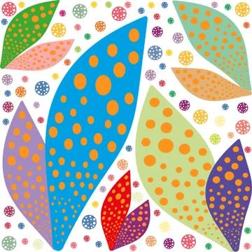 Large color leaves bright pattern symmetrical background Stock Illustration