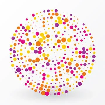 Large colored circle of the small polka dots Illustrazione stock